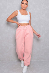 Light Pink Cuffed Joggers - Lizzie