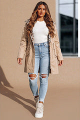 Beige Parka with Leopard Print Lining Reversible Hooded Jacket – Skye