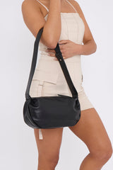 Black Top Zip Closure Crossbody Bag - Parker