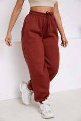 Light Chocolate Cuffed Joggers - Lizzie
