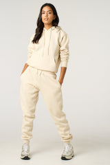 Cream Hoodie & Cuffed Joggers Loungewear Set - Bellamy