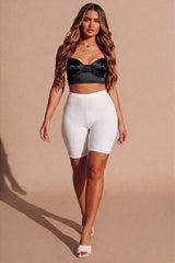 Yellow With White 2 Pack High Waisted Cycling Shorts- Oyan