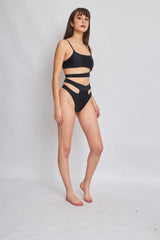 Black Cut Out High Waisted Bikini Set - Palma