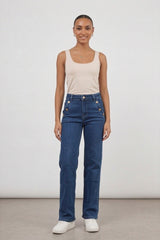 Blue Washed High Waisted Wide Leg Jeans – Kenzie