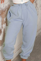 Pastel Blue Cuffed Joggers - Lizzie
