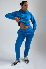 Blue Hoodie & Cuffed Joggers Loungewear Set - Bellamy