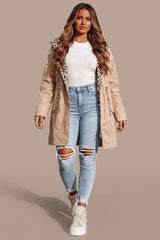 Beige Parka with Leopard Print Lining Reversible Hooded Jacket – Skye