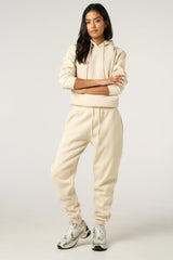 Cream Hoodie & Cuffed Joggers Loungewear Set - Bellamy