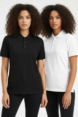 Black & White Classic Polo Collar Short Sleeve T-Shirt 2 Pack- Cnaira