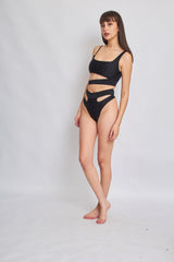 Black Cut Out High Waisted Bikini Set - Palma