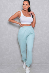 Light Blue Cuffed Joggers - Lizzie