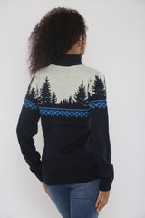 Navy Forest Knit Half Zip Jumper – Ava