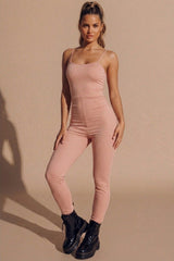 Rose Strappy Sleeveless Unitard Jumpsuit - Claza