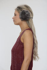 Grey Faux Fur Fluffy Winter Earmuffs- Simkon