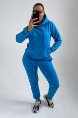 Blue Hoodie & Cuffed Joggers Loungewear Set - Bellamy