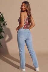 Red Snake Print Crop Top - Tiziana