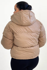 Stone Hooded Drawstring Cropped Puffer Jacket - Stacey