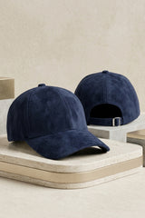 Navy Suede Look Baseball Cap  - Folly