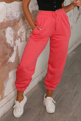 Coral Cuffed Joggers - Lizzie