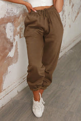 Dark Green Cuffed Joggers - Lizzie