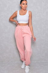 Light Pink Cuffed Joggers - Lizzie