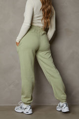 Sage Oversized High Waisted Shirred Drawstring Pocket Detail Cuffed Joggers - Samira