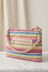 Multi Colour Stripe Crochet Shoulder & Crossbody Bag  - Zonya