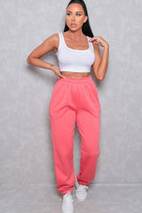 Coral Cuffed Joggers - Lizzie