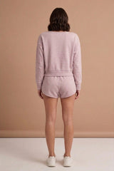 Dusty Pink Knit Jumper and Shorts Set - Rina