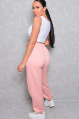 Light Pink Cuffed Joggers - Lizzie