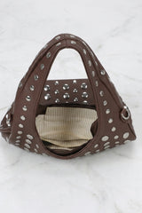 Brown Studded Shoulder Bag – Maiya