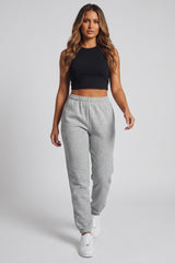 Grey Marl Sheared Hem Joggers - Wynter