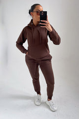 Chocolate Hoodie & Skinny Joggers Tracksuit Set - Bellamy