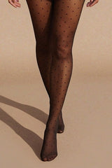 Black Polka Dot Sheer Tights - Bion