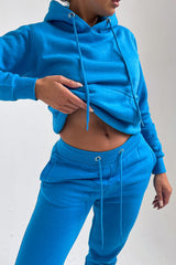 Blue Hoodie & Cuffed Joggers Loungewear Set - Bellamy