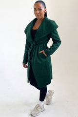 Emerald Waterfall Duster Belted Long Coat- Pola