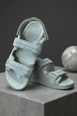 Grey Gladiator Style Flat Sandals - Jessica