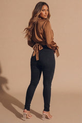 Black Mid Distressed High Waisted Skinny Jeans – Brooke
