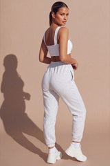 White Thick Strap Square Neck Crop Top - Mirelda