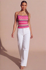 Hot Pink Zig Zag Print Cami Top - Byna