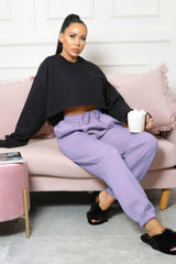 Lilac Cuffed Joggers - Lizzie