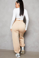 Stone Cuffed Joggers - Lizzie