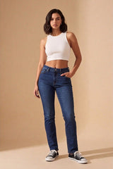 Mid Blue Wash Skinny Fit Jeans- Marcia