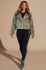 Sage Faux Fur Cropped Jacket - Filly