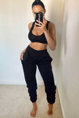 Black Sheared Hem Joggers - Wynter