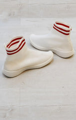 White Chunky Sole High Runner Sock Trainers - Vera