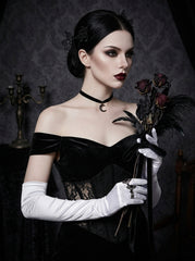 White Satin Opera Gloves