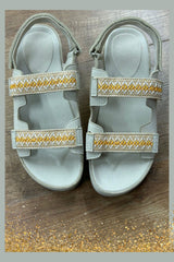 Beige Gladiator Style Flat Sandals - Jessica