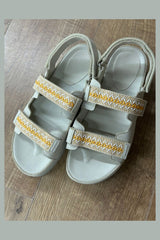 Beige Gladiator Style Flat Sandals - Jessica