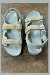 Beige Gladiator Style Flat Sandals - Jessica